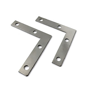 L-Shaped Metal Corner Bracket <b>Silver</b> Right Angle Bracket Four-Hole Fixing Connector For Frame Assembly - Product Image 1