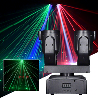 Mini projecteur laser intelligent à double tête RGB pour DJ, 2 bras, faisceau mobile, idéal pour Noël, anniversaire, mariage, DMX 512