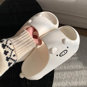 XIXITIAO - Sandalias de Pareja de Cerditos Blancos y Negros, Lindas Pantuflas de EVA a Juego, Antibacterianas, Antideslizantes, Resistentes a los Olores, Unisex para el Hogar - Product Image 3