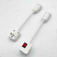 Douille de lampe universelle E27 ABS avec interrupteur, adaptateur d'extension flexible, prise EU/US/UK 100-240V