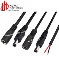 Cable de Extensión de Alimentación de Cobre Puro Engrosado con Conector DC Macho-Hembra y Cables Macho y Hembra 5521/25 mm Sin Aislamiento