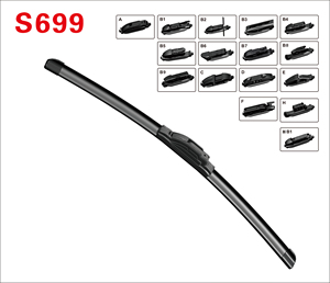 Spazzole tergicristallo piatto <span class=keywords><strong>tergicristalli</strong></span> Multi-adattatori per vetri altre auto da cina all'ingrosso universale nero per BYD S699 - Product Image 1