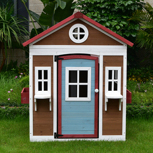 Cabane en bois jardin extérieur arrière-cour fête foraine pour enfants enfants usage domestique vente chaude maison en bois massif pour les enfants à jouer - Product Image 3