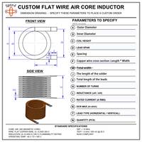 Bobine d'inductance à fil plat à noyau d'air haute fréquence, bobine d'inductance pour borne de recharge EV à courant élevé, faible DCR, Q élevé, CE RoHS, usine OEM