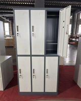 Casier en acier durable à 6 portes avec serrure à clé, structure démontable thermolaquée, montage au sol, pour salle de sport et école (couleurs RAL personnalisées)