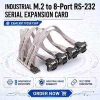 Carte série RS232 M.2 intégrée à 8 ports, carte d'extension industrielle M2 B+M Key DB9, adaptateur PCIe EXAR XR17V358, 15Mbps, 16550