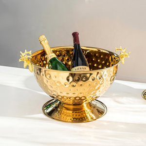 Custom Logo Big Stainless Steel for Champagne Wine Ice <b>Bucket</b> Single Wall Large Capacity Party Holder <b>with</b> <b>Lid</b> Hot Sale Cooling - Product Image 1