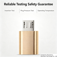 Lot de 10 connecteurs de charge et synchronisation de données en alliage d'aluminium, type C femelle vers micro USB mâle, pour téléphone Android, emballage sous blister