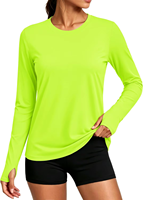 Rashguard personnalisé pour femme à manches longues, col rond, protection solaire UPF50 SPF, séchage rapide, léger, 88% polyester, 12% élasthanne