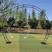 Arc circulaire grand ballon rond arc noir or métal toile de fond mariages toile de fond mariage fleur arc
