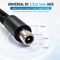 Chargeur de batterie de vélo électrique Reliago 42V 2A, câble de 1m à huit sections, prise DC 5.5*2.1mm, remplacement de chargeur de batterie de vélo électrique