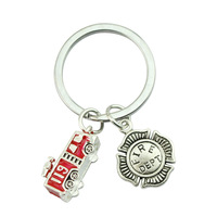 Porte-clés en alliage de zinc, thème pompier, nouveau design tendance, porte-clés pour souvenir