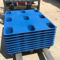 Palette en plastique à neuf pieds, moulée par soufflage, en PEHD, robuste, ventilée, antidérapante, empilable, pour l'industrie agroalimentaire et l'exportation