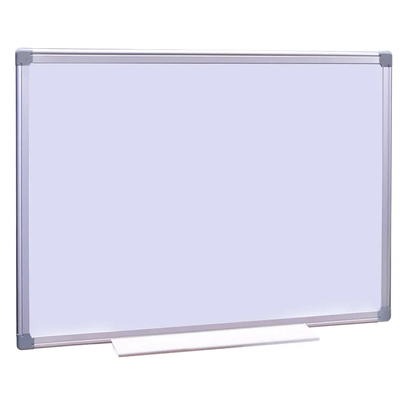 Pizarra blanca con marco de aluminio montada en la pared, pizarra blanca de borrado en seco magnético
