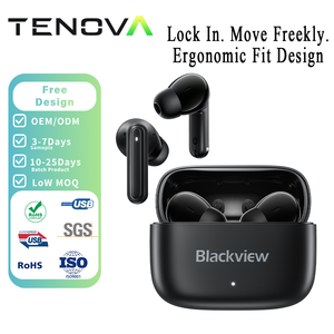 Écouteurs sans fil intra-auriculaires TENOVA Factory <span class=keywords><strong>Blackview</strong></span> <span class=keywords><strong>AirBuds</strong></span> 16, ultra-légers (2,8 g), étanches IPX-4, autonomie de 30 heures, Bluetooth 6.0, commandes tactiles - Product Image 1