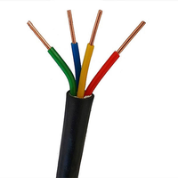 Cable YJV 0.6/1kV 4 Núcleos XLPE PVC para Baja Tensión, Negro, 100m/rollo, IP68, Concentrico, Inmerso en Lodo, para Toma de Tierra, 100m