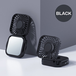 Hanging Neck <b>Mini</b> <b>Fan</b> LOGO Customization Cooling Small <b>Fan</b> Foldable Portable <b>USB</b> Rechargeable Handheld <b>Fan</b> with Makeup Mirror - Product Image 6
