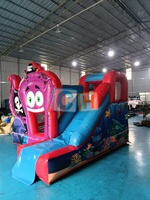 En stock videur de poulpe gonflable de qualité commerciale avec toboggan pour la location Château gonflable sur le thème de l'océan