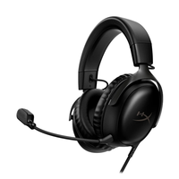 Headset HyperX Cloud III Wired Over Ear Warna Hitam Merah, Dilengkapi Mikrofon untuk Gaming PS4 PS5 PC, Pasokan Pabrik