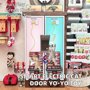 QbellPet Toptan İnteraktif Kedi Oyuncağı Duvara Monte Yo-Yo Top Oyuncağı Rastgele Kaldırma ve USB Şarj Özellikli - Product Image 2