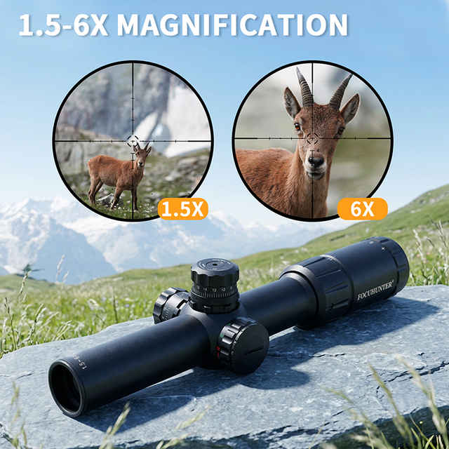 1.5-6x24 LPVO Telescope Sight SFP IP67 Waterproof Shockproof Nitrogen-filled Aircraft-grade Aluminum FMC Multi-Layer Scope