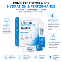 Poudre de créatine, électrolytes et taurine en sachets OEM – Pré-entraînement hydratant sans caféine pour la croissance musculaire (adultes)