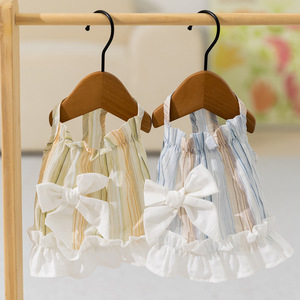 Vestido de Verano para Mascotas, Estilo Princesa con Volantes y Lazo, Ropa para Perros y Gatos Pequeños, Chaleco de Poliéster para las Cuatro Estaciones - Product Image 1