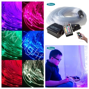 Kit sensoriel de fibres optiques à stimulation visuelle et éclairage relaxant, avec brins lumineux à fibres optiques réactifs aux UV à <span class=keywords><strong>étincelle</strong></span>s latérales pour jeu sensoriel - Product Image 4