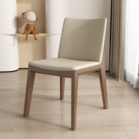 Chaise de salle à manger en bois de frêne et cuir, design nordique de luxe, simple et robuste, pour restaurant