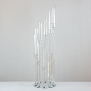 Candelabro DEXI para Mesa de Comedor, Centro de Mesa para Bodas y Navidad, Portavelas de Cristal con 9 Brazos, Tubo de Vidrio Alto, Ecológico y Duradero - Product Image 4