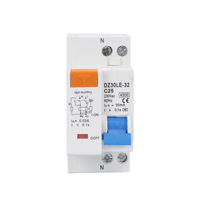 DZ30LE DZ40-LE 230Vミニチュア回路ブレーカ1P + N <span class=keywords><strong>RCCB</strong></span> 25A定格電流4500A破壊容量<span class=keywords><strong>ELCB</strong></span> MCB RCBO銅PA66