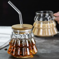 Tasse à cône de pin simple en verre à haute teneur en borosilicate, tasse à café américaine glacée résistante aux hautes températures, tasse monocouche de haute valeur
