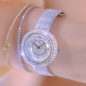 <span class=keywords><strong>BS</strong></span> FA1753 Produits les plus vendus à la mode Montre-bracelet à quartz ronde et décontractée en or pour femmes avec bracelet en alliage de diamants - Product Image 2
