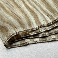 K.SWIGS Extensions de cheveux naturels blond cendré avec mèches, cuticules alignées, durables, douces, réutilisables, naturelles, saines, trame de cheveux tissée à la machine