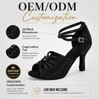 Chaussures de danse latine, chaussures de danse de fête, chaussures de tango et de salsa à talons hauts, baskets de danse pour filles, sandales à diamants, chaussures de mariage noires pour femmes