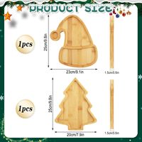 Set 2 Nampan Sajian Bambu Bohemian untuk Berkemah-Nampan Makanan Ramah Lingkungan yang Tahan Lama untuk Dekorasi