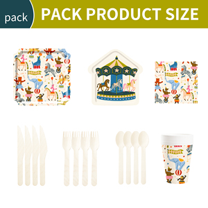 DAMAI - Decoración para Fiestas de Carnaval, Tema de Circo, Platos y Servilletas de Papel para Cumpleaños, Juego con Vasos y Pajitas para 8 Personas - Product Image 6