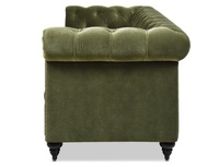 Meubles de salon modernes de haute qualité 88 "canapé en velours de performance vert olive Chesterfield tufté