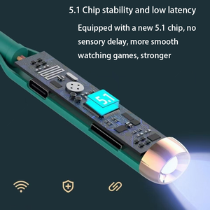 Grosir Baterai Besar Harga Murah Senter Tahan Air Olahraga <span class=keywords><strong>Earbuds</strong></span> HIFI Earphone In-ear Nirkabel Headphone Leher LED ENC - Product Image 4
