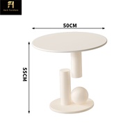 Table basse de salon en pierre frittée ovale blanche de style italien, table basse ronde nordique avec rangement, table à thé à double niveau
