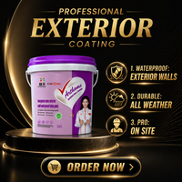 Pintura de Látex Impermeable para Exteriores Arthome, Revestimiento Nano Inorgánico para Fachadas de Edificios