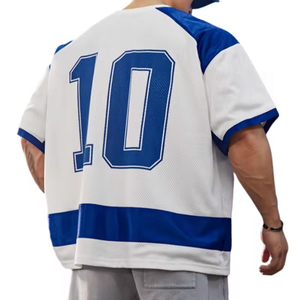 Camiseta Deportiva Personalizada Estilo Urbano, Camiseta de Fútbol Americano, Camiseta de Hockey sobre Hielo, Camiseta Vintage de Malla Transpirable - Product Image 6