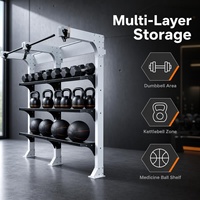 Support mural tout-en-un en fer robuste pour entraînement de gym avec système de poulie haute réglable et sécurisé