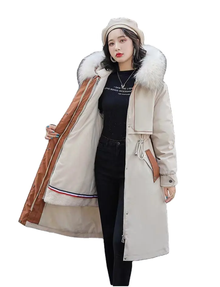 Wholesale Good Quality coats Raccoon Dog Fur Hooded Jackets Liner Detachable warm Parkas for winter