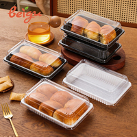 Boîte d'emballage jetable en plastique PET écologique pour la cuisson du pain, des pâtisseries, de la viande, des petits pains, des choux et des gâteaux