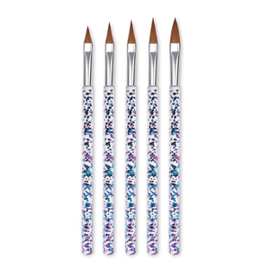 Lot de 5 pinceaux à paillettes pour manucure française, pinceaux à poudre pour sculpture florale, pinceaux à ongles en acrylique, pinceaux artistiques pour salon de manucure - Product Image 3