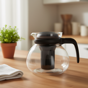 Théière en verre 1,5 L avec couvercle et poignée en plastique pour infuser le thé - Product Image 3