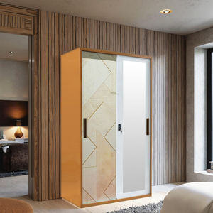 Armario de acero simple Mdoern económico para muebles, armario de almacenamiento de tela, armario de dormitorio de acero, diseño personalizado impreso, armario de Metal de 2 puertas - Product Image 3