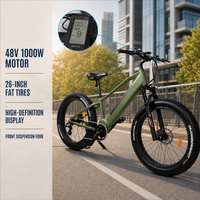 Vélo de montagne électrique à suspension intégrale 1000W, vélo électrique 26 pouces avec moteur central Bafang