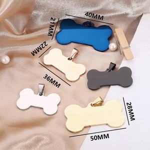 Pendentifs pour animaux de compagnie Ewang Modern Art en acier inoxydable vierges avec numéro de téléphone pour souvenir de chien - Product Image 3